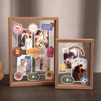 Double-Sided Transparent Glass Photo Frame for Desk Display
