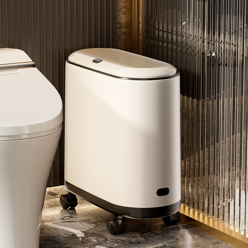 Slim Press-Top Trash Can for Narrow Spaces