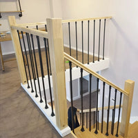 Modern Minimalist Wrought Iron Staircase Railing Baluster for Small Spaces and Bay Windows