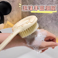 Donut Back Scrubber with Long Handle, Soft Bristle Bath Brush for Exfoliation and Deep Cleaning