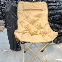 Padded High-Back Moon Chair Portable Outdoor Folding Recliner for Camping & Beach