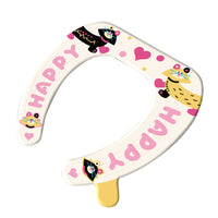 Dopamine Cartoon Waterproof Toilet Seat Cover, Washable Adhesive All-Season Toilet Seat Cushion for Home