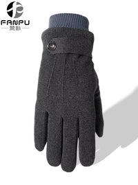 Men's Winter Warm Touchscreen Gloves with Thickened Fleece Lining