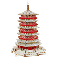 Adult 3D Wooden Puzzle Model Kit - Chinese Ancient Architecture Series for Education and Hobby