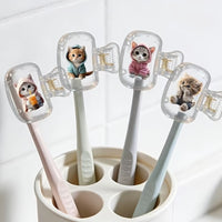4-Pack Cute Cat Toothbrush Holder Clips Portable Travel Toothbrush Head Protectors