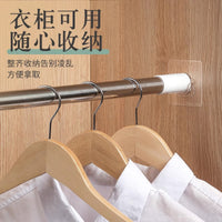 Heavy Duty Punch-Free Telescopic Rod Holder for Wardrobe, Curtain, Shower Rods, Shelf Support, Adhesive Hooks