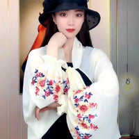 2024 Summer UV Protection Chiffon Shawl with Embroidery for Driving & Cycling