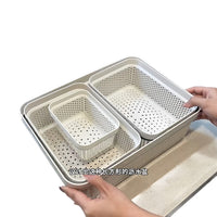 Double-Layer Kitchen Drain Basket for Vegetables and Fruits, Food-Grade Thickened Washing Basin