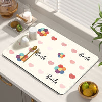 Diatomaceous Earth Kitchen Countertop Drain Mat, Absorbent Heat-Insulating Placemat for Dining Tables and Bars