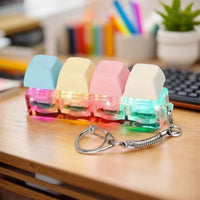 Light-Up Decompression Button Keychain Fidget Toy