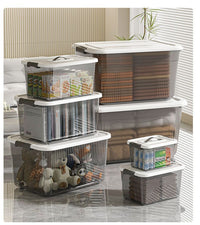 Clear Stackable Storage Bins with Lids, Thickened Plastic Organizer Boxes for Toys, Clothes, Snacks, Books