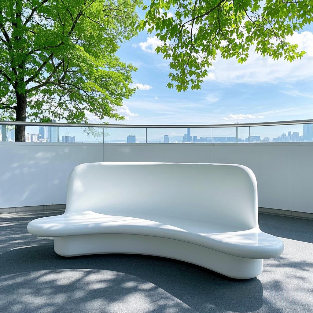 UHPC Concrete Planter Bench with Terrazzo Tree Pool