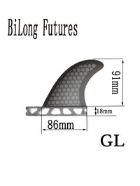Wakeboard Surfboard Fiberglass FUTURE 3.5-inch GL Small Side Fins (2-piece set) for 3/4 Box