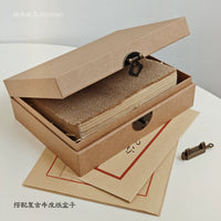 Jomoo Linen Frayed Edge Blank Notebook Vintage Kraft Paper Handmade Journal for Gifts