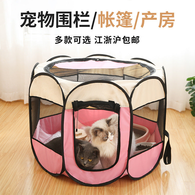 Portable Pet Playpen Tent for Cats and Dogs, Foldable Whelping Box and Exercise Kennel
