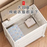 Foldable Plastic Storage Box with Lid for Clothes, Quilts, and Toys - Extra Large