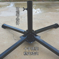 Cross Base Umbrella Stand for Outdoor Patio Market Umbrellas, Heavy-Duty Folding Quad-Leg Design, Wind-Resistant Stabilizer