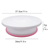 11-Inch Non-Slip PP Plastic Cake Decorating Turntable for Home Baking & DIY