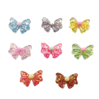 Glitter Sequin Bow Resin Cabochons for DIY Crafts
