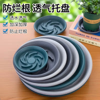 Thickened Resin Breathable Plant Pot Saucer with Wheels, Round Drainage Tray for Succulents and Potted Plants