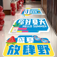 Summer Theme Floor Decals for Retail Stores and Event Decoration