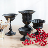 Vintage Black Distressed Floral Vase for Home Decor and Events