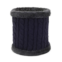 Unisex Winter Fleece Lined Knit Neck Warmer Scarf for Outdoor Cycling