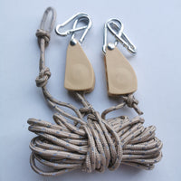 Outdoor Camping Tent Rope Adjuster with Reflective Guy Line and Pulley System