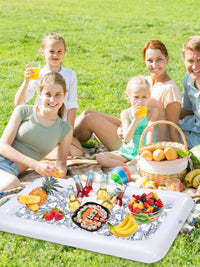 Inflatable Floating Serving Bar for Pool Parties and Picnics, Drink and Salad Ice Tray