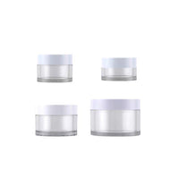 Thick-Walled PS Cream Jar with White Lid for Eye Cream Samples, 10g-80g
