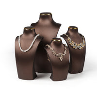 PU Leather Bust Necklace Display Stand Jewelry Mannequin Holder