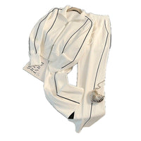 Women's Fashionable Sporty Casual Sweatshirt & Wide-Leg Pants Set