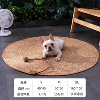 Large Cat Scratching Pad & Lounger, Woven Seagrass Scratch Bowl, Durable Cat Scratcher Bed