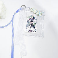 Korean Style Plaid Ribbon Keychain Charm for Bags and Cards