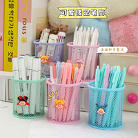 Creative Metal Mesh Round Hollow Pen Holder for Desk Organization