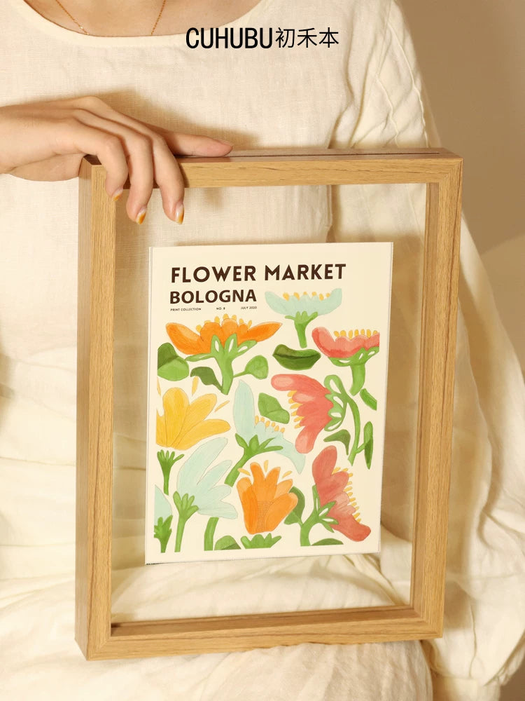 Double-Sided Transparent Acrylic Picture Frame for Wall Mounting or Tabletop Display