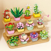 Mini Succulent Building Blocks Flower Pot Plant Toy for Girls