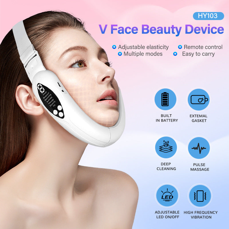Microcurrent V-Face Massager with EMS, Heat, and Vibration for Facial Sculpting and Skin Rejuvenation