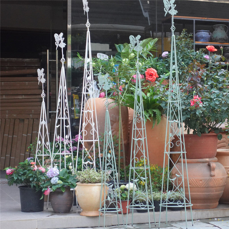 Iron Art Butterfly Fairy Climbing Trellis Set for Garden and Courtyard
