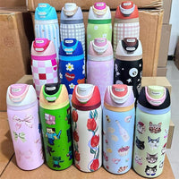 304 Stainless Steel Insulated Water Bottle with Portable Bounce Lid and Handle for Outdoor Sports