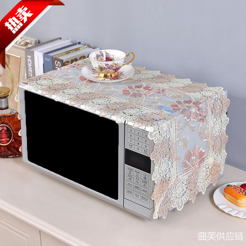 Lace Breathable Microwave Oven Dust Cover for Kitchen Appliances