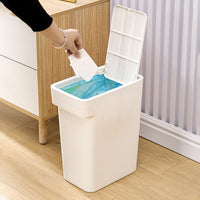 Modern Household Slim Press-Type Trash Can with Lid for Kitchen Living Room Bedroom Bathroom