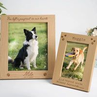 Custom Pet Memorial Photo Frame Wooden Desktop Display Gift