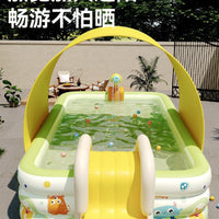 Inflatable Foldable Outdoor Swimming Pool for Kids and Adults with Optional Sunshade and Electric Pump