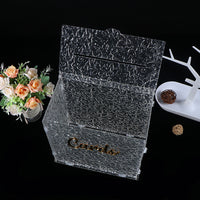 Acrylic Wavy Stone Texture Wedding Card Box Ballot Collection Postcard Holder
