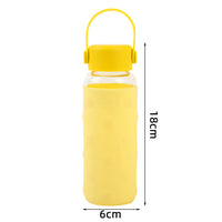 Portable Borosilicate Glass Water Bottle with Silicone Sleeve for Outdoor Sports and Travel