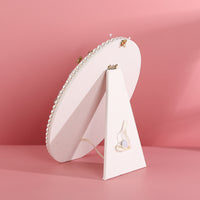 Oval Pearl Board Earring Holder Wall Mounted Jewelry Organizer for Necklaces and Studs