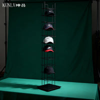 Multi-Layer Freestanding Hat Display Rack for Retail Stores - Baseball Cap Organizer