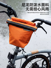 ROCKBROS Bicycle Front Handlebar Bag Waterproof Urban Commuter Outdoor Shoulder Bag for Folding Bikes