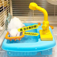 Automatic Bird Bath Tub for Parrots and Small Birds, External Shower Basin